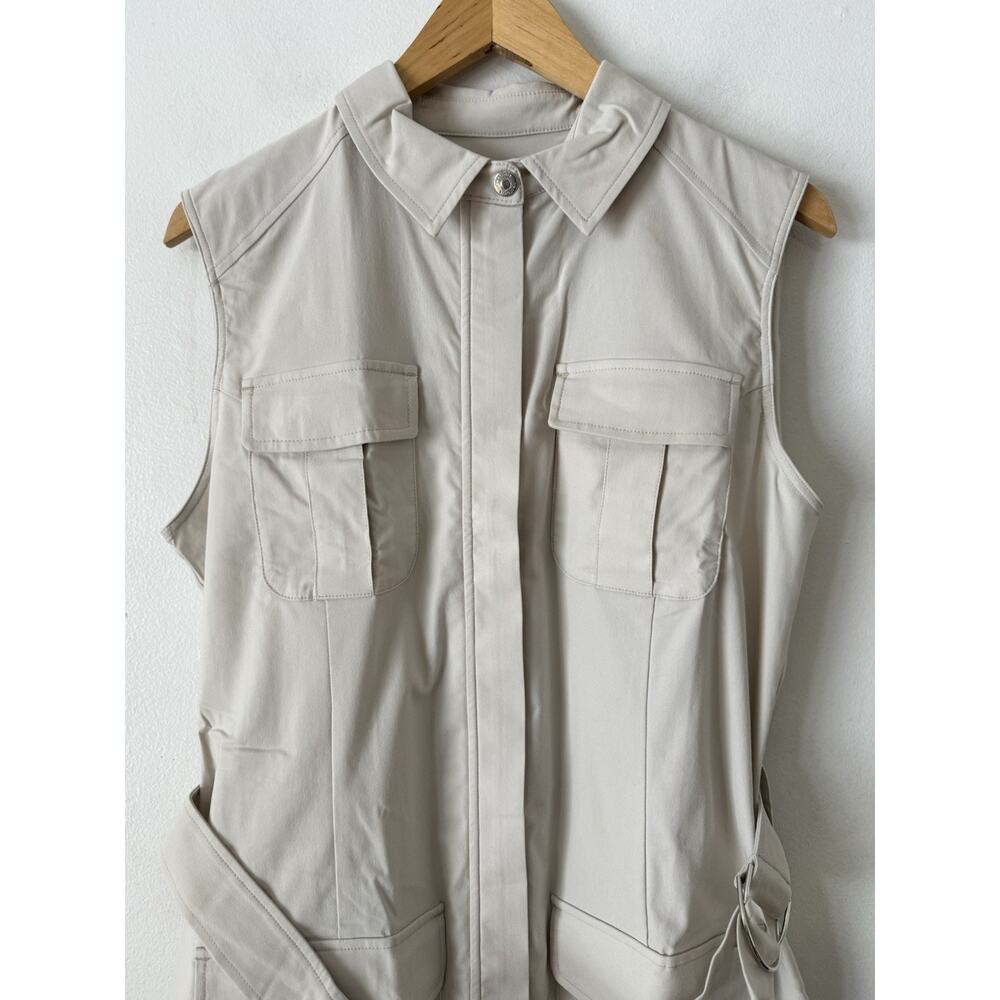NWT Anatomie Mallory Utility Travel Midi Dress Size Large Stone Cargo Pockets - Picture 5 of 8